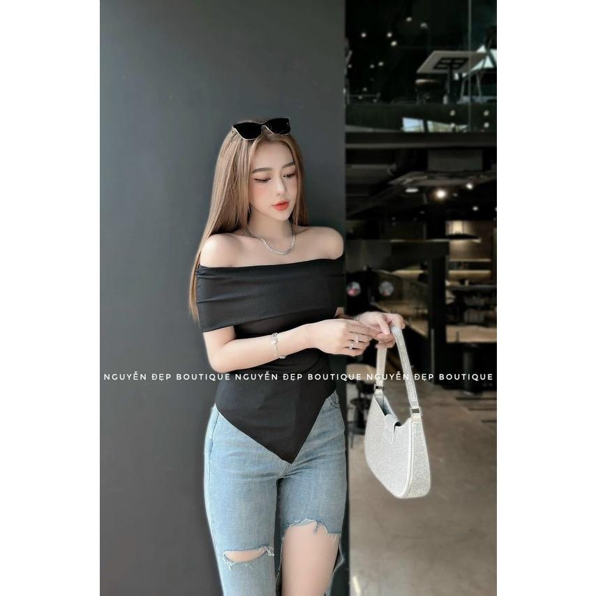 ÁO BẸC VAI TAY NGẮN FORM DÀI KIỂU THUN GÂN CỰC SANG CHO CÁC NÀNG NHÀ MEOWSHOP