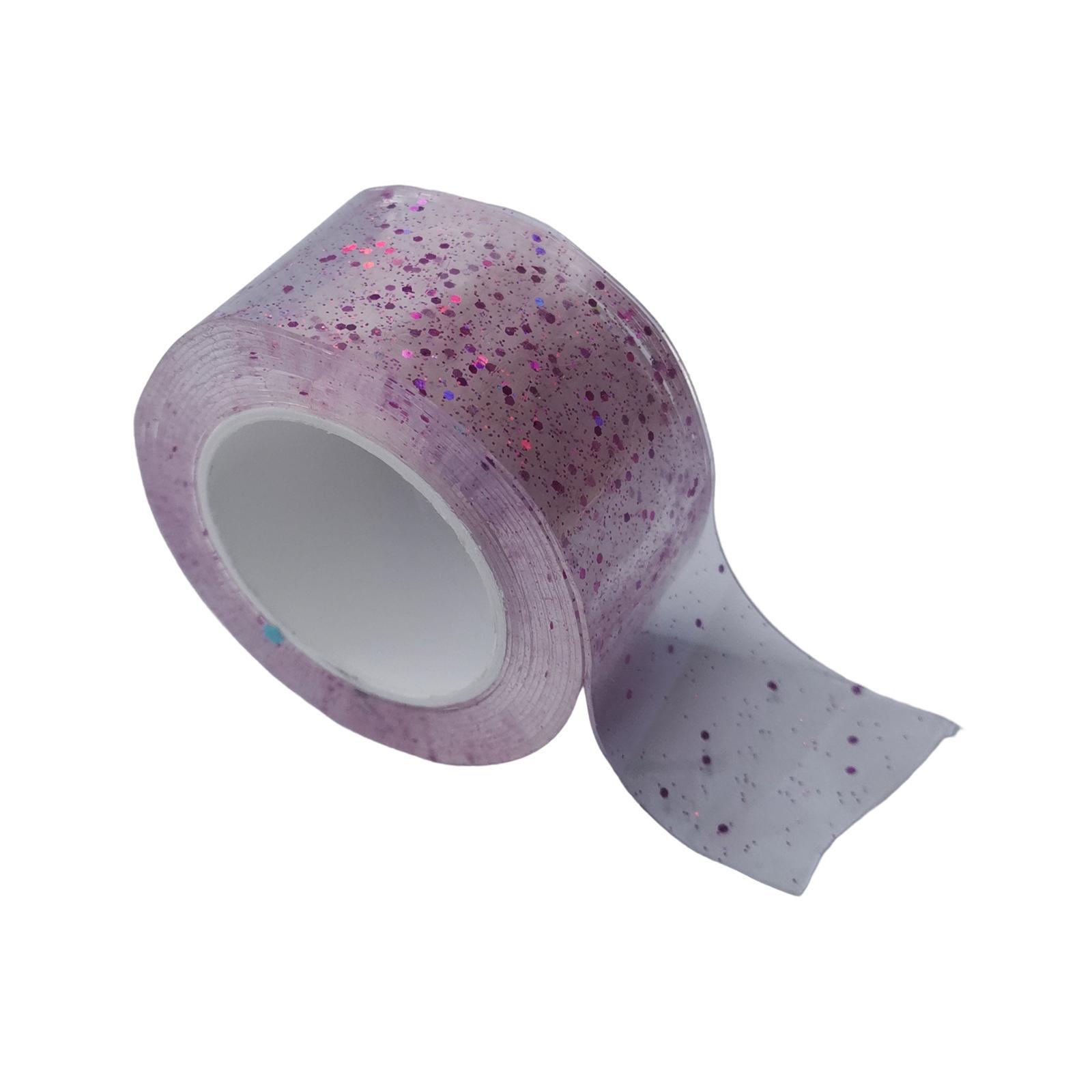 Clear Nano Glitter Tape Transparent Tape Non Marking Tape Funny Traceless Strong Sticky Tape for Bubble Blowing Educational Toy DIY Craft