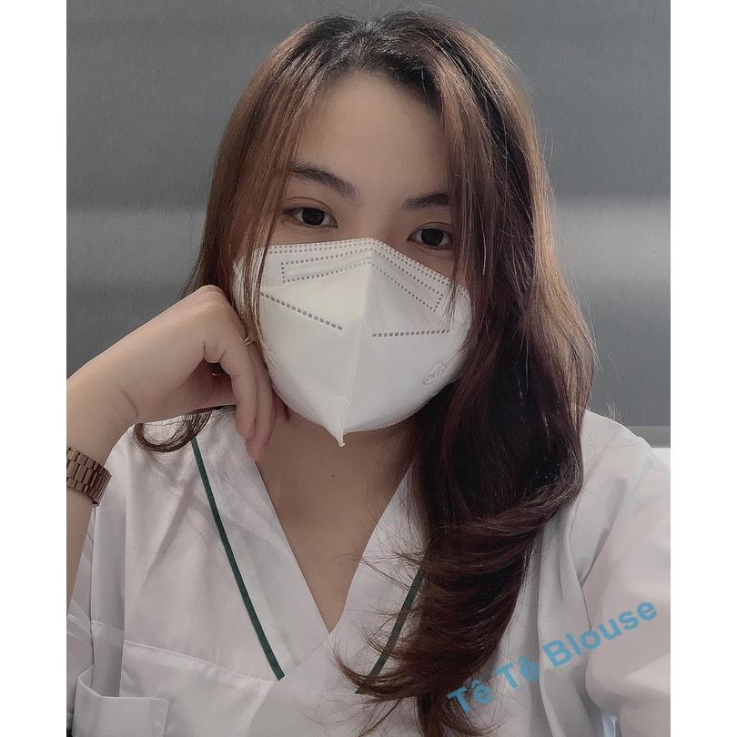 Bộ blu cổ tim có viền nam nữ cộc tay, bộ scrubs kỹ thuật viên cho điều dưỡng, dược sỹ, y tá, bác sĩ (có 3 màu lựa chọn