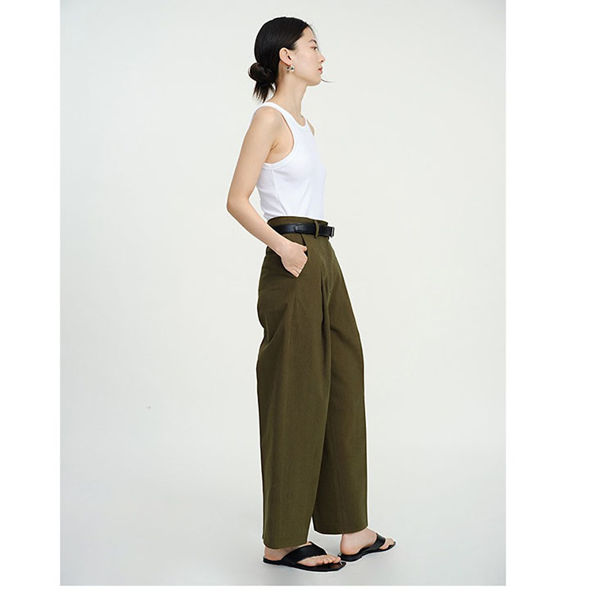 Quần ống rộng nữ 1 ly chất vải Linen Premium sang trọng