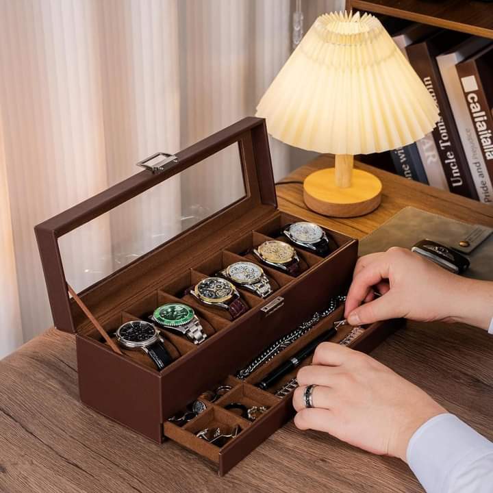 Hộp đựng đồng hồ bọc da siêu sang Practical