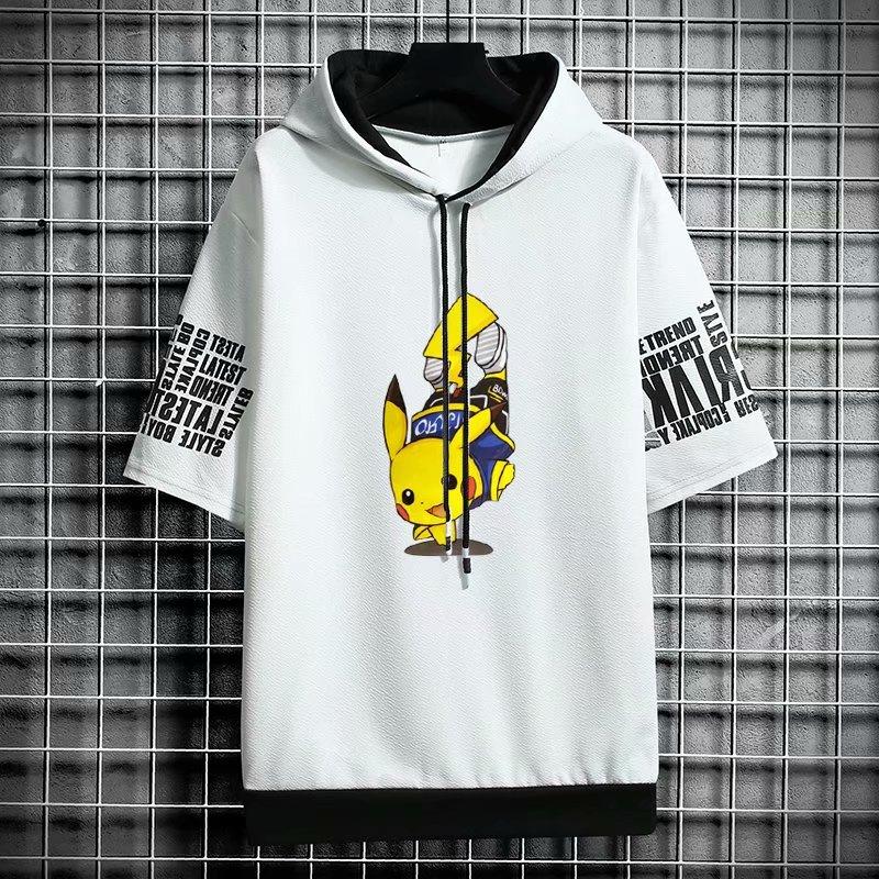 Áo Hoodie Ngắn Tay Form Rộng Phong Cách Hàn Quốc Dành Cho Nam