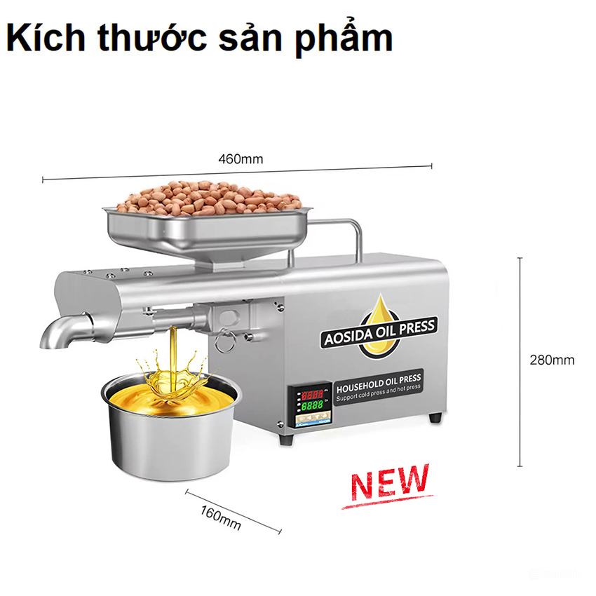 Máy ép dầu thực vật nóng và lạnh dùng trong gia đình thương hiệu Anh Quốc cao cấp AOSIDA A250 - Hàng Chính Hãng