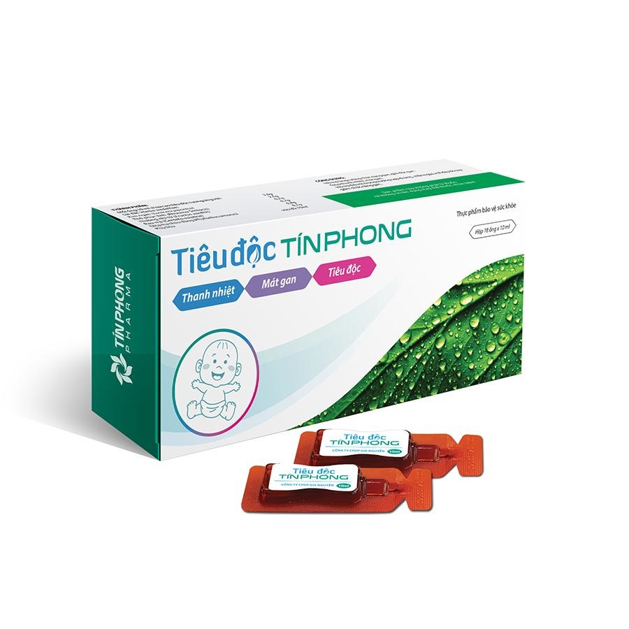 Ống Uống Tiêu Độc Tín Phong - Thanh nhiệt, mát gan, tiêu độc - Hộp 18 ống