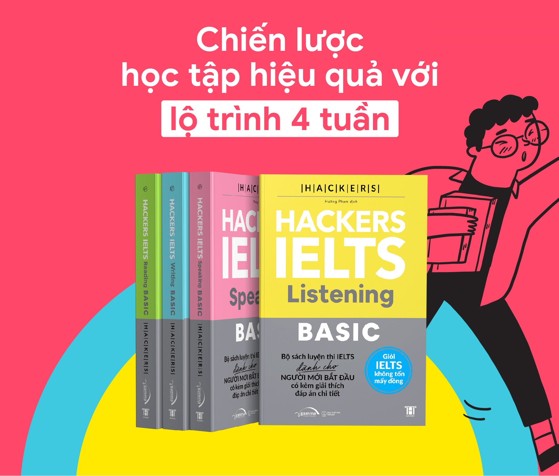 Combo 4 Cuốn: Bộ Hackers IELTS Basic