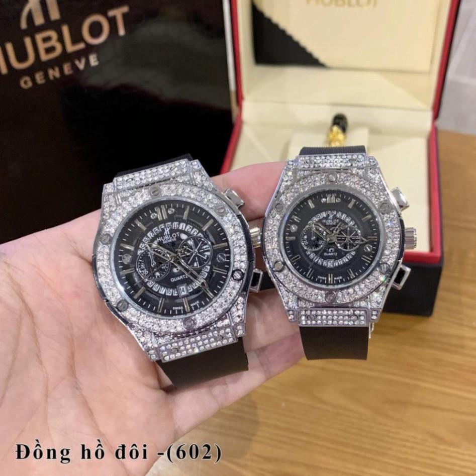 (hublot.viền trơn) Đồng Hồ Thời Trang Nam Nữ Hublot Cặp Đôi - Dây Hương Vani Cao Cấp - DH602 - Bảo hành 12 tháng
