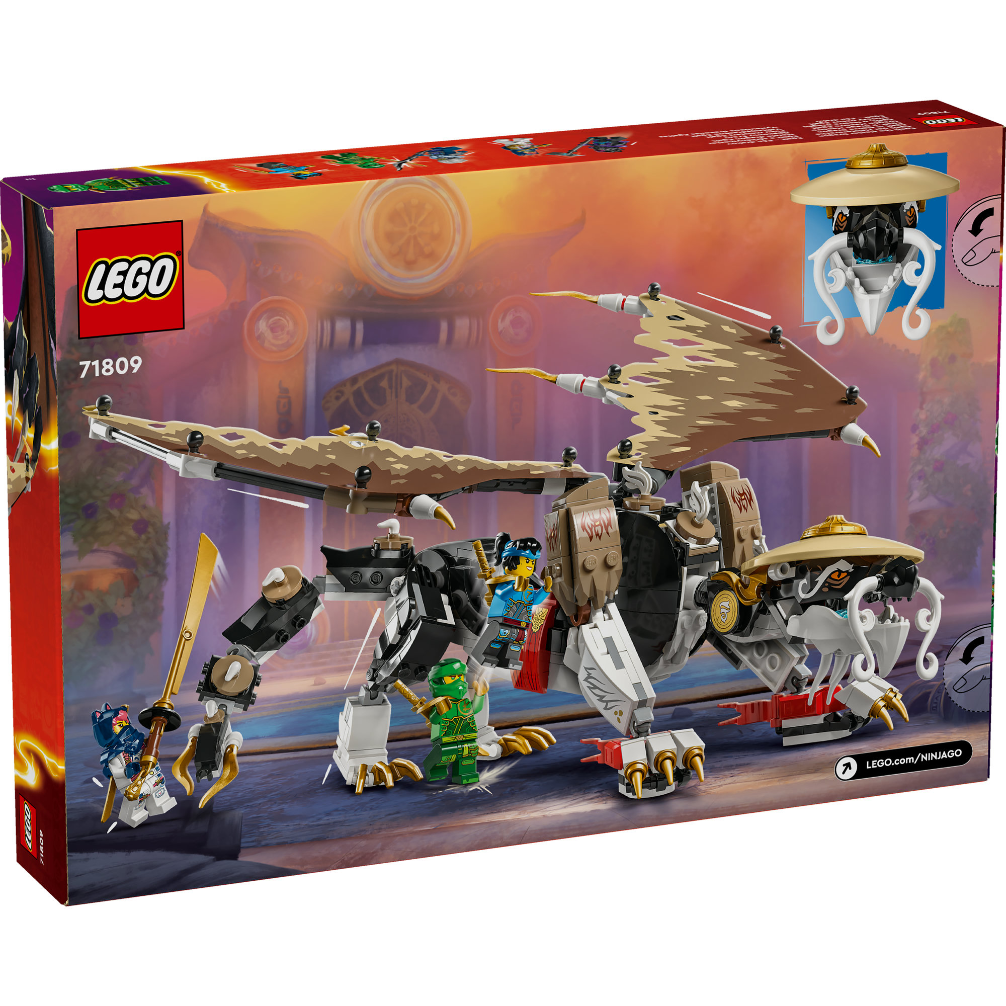 LEGO NINJAGO 71809 Đồ chơi lắp ráp Rồng thần sư phụ Wu (532 chi tiết)