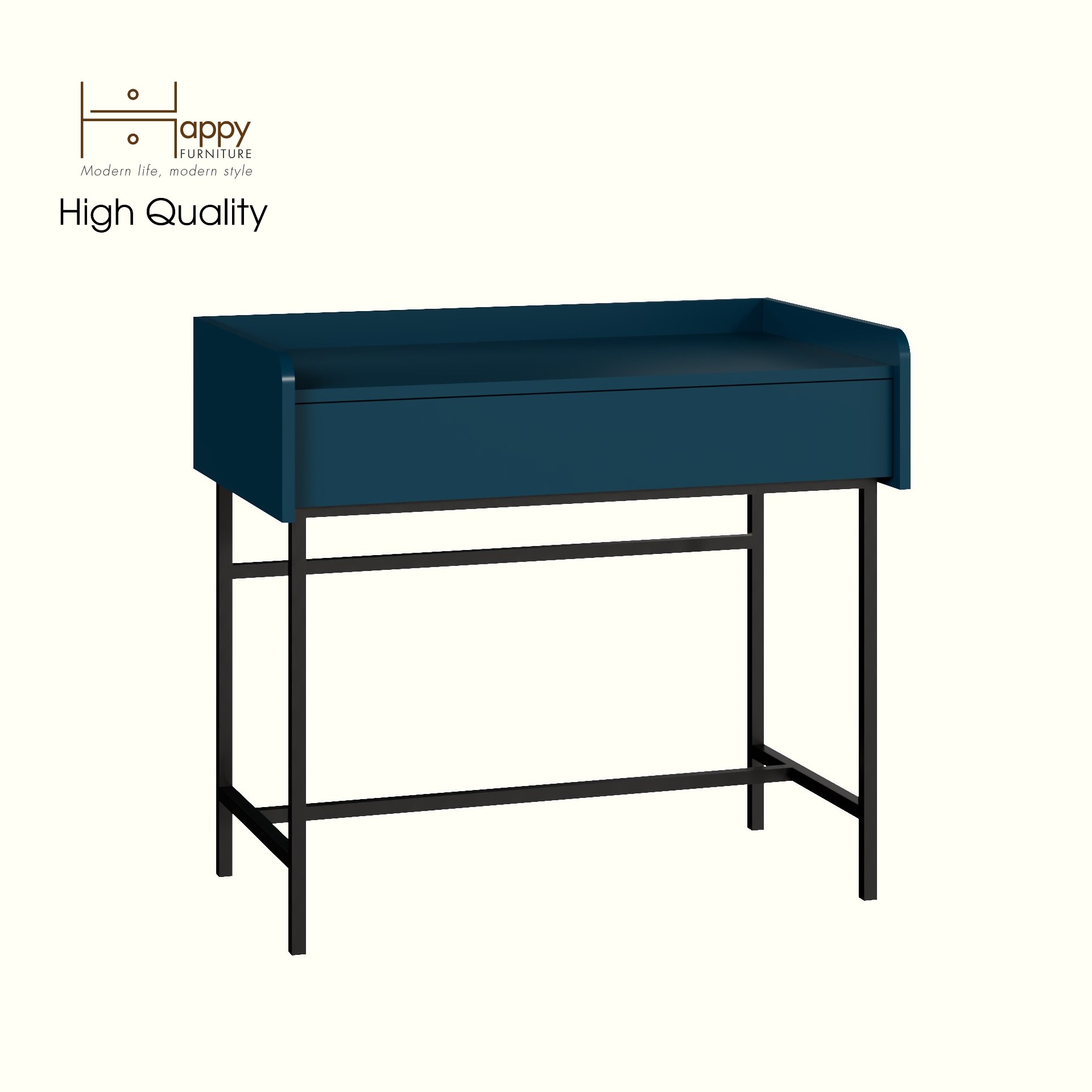 [Happy Home Furniture] LAVIA, Bàn trang điểm 1 ngăn kéo - chân sắt, 90cm x 50cm x 80cm ( DxRxC), BAN_085