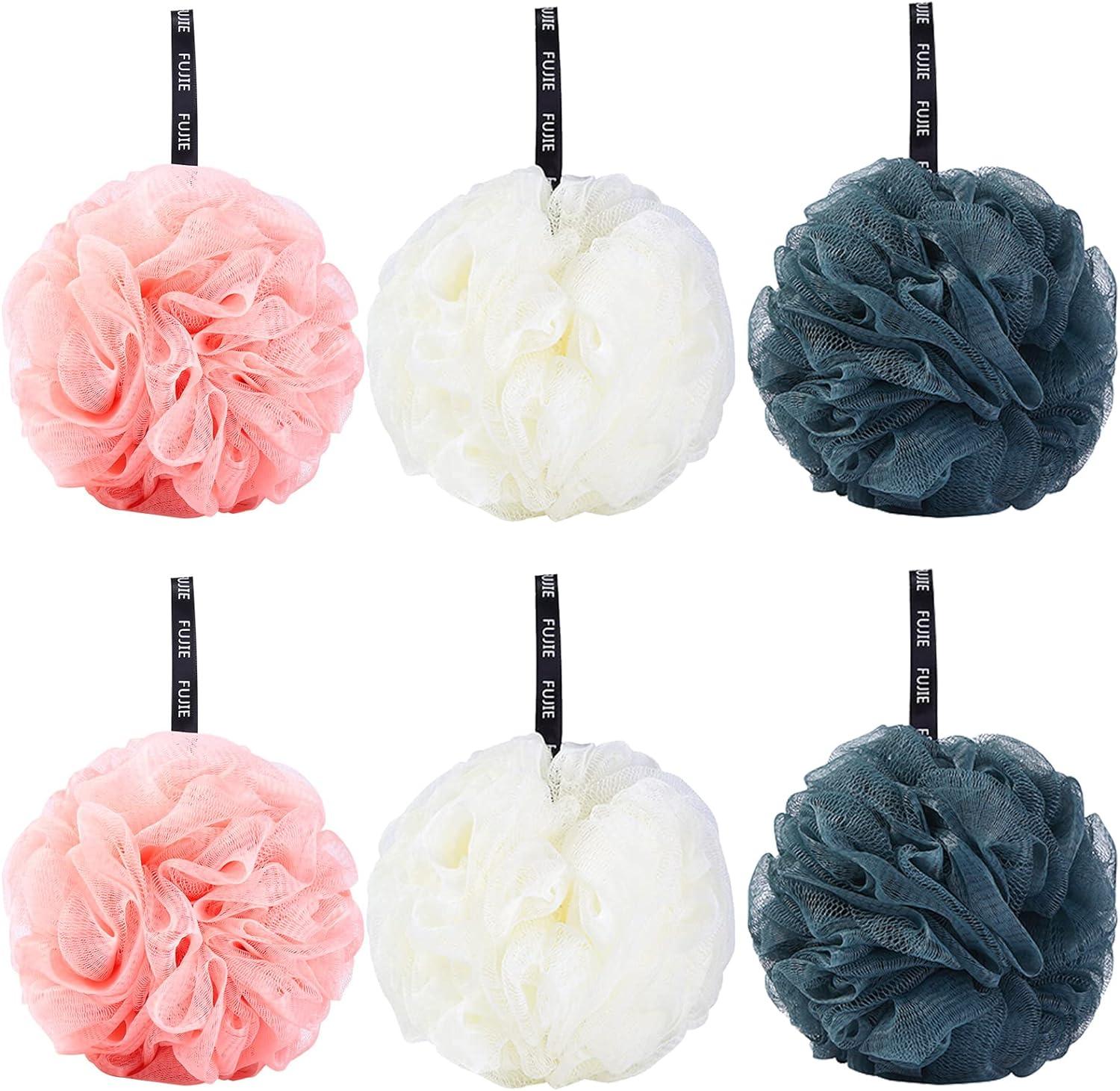 Bộ 6 hoa tắm, bọt biển tẩy tế bào chết, tắm bọt xốp, tắm bọt biển cho nam và nữ để tẩy tế bào chết và phụ kiện phụ kiện vòi hoa sen