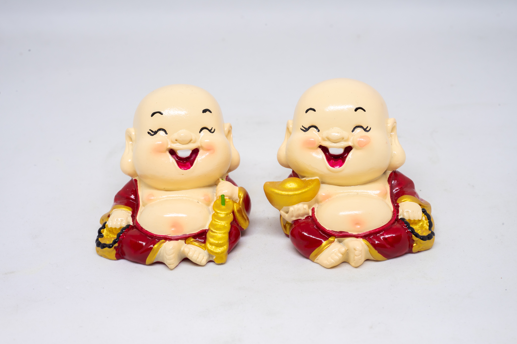 Cặp tượng Di Lặc ngồi trang trí ô tô cao 5cm