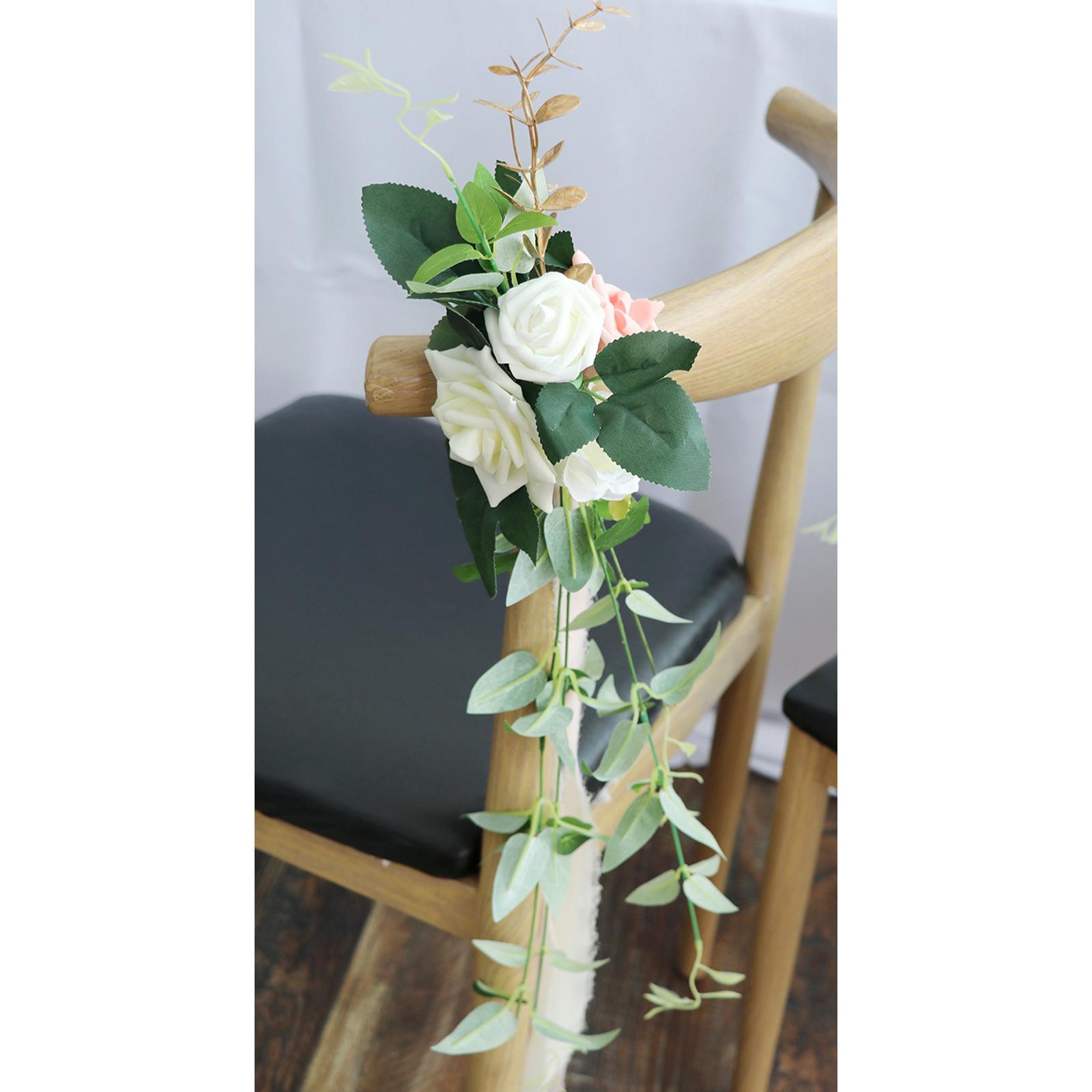 Chair Back Flower Backdrop Decor Decorative for Garden Wedding Backdrop Ceremony Party