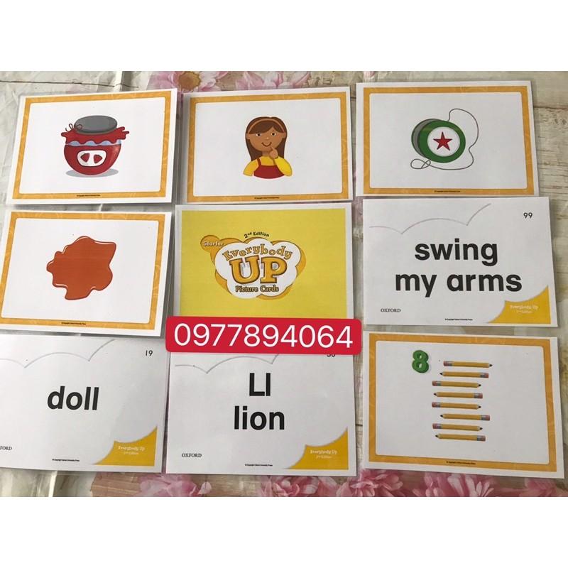 Thẻ Flashcards Tiếng Anh Everybody up stater ép plastics bền đẹp