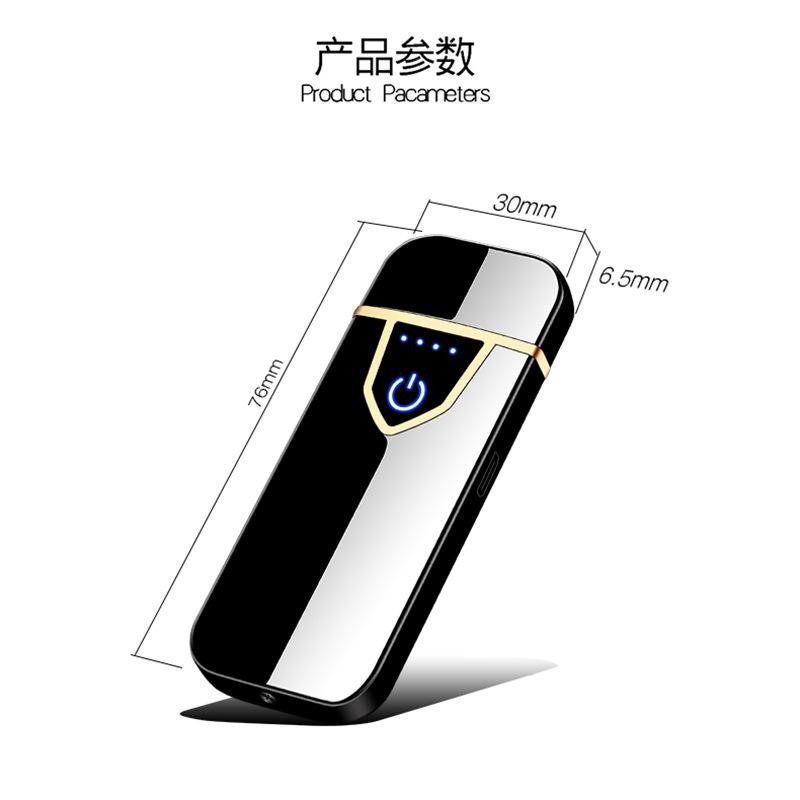 Đảm bảo chất lượng 711 cảm ứng vân tay sạc bật lửa chống gió cảm ứng siêu mỏng usb logo cố định bật lửa điện tử