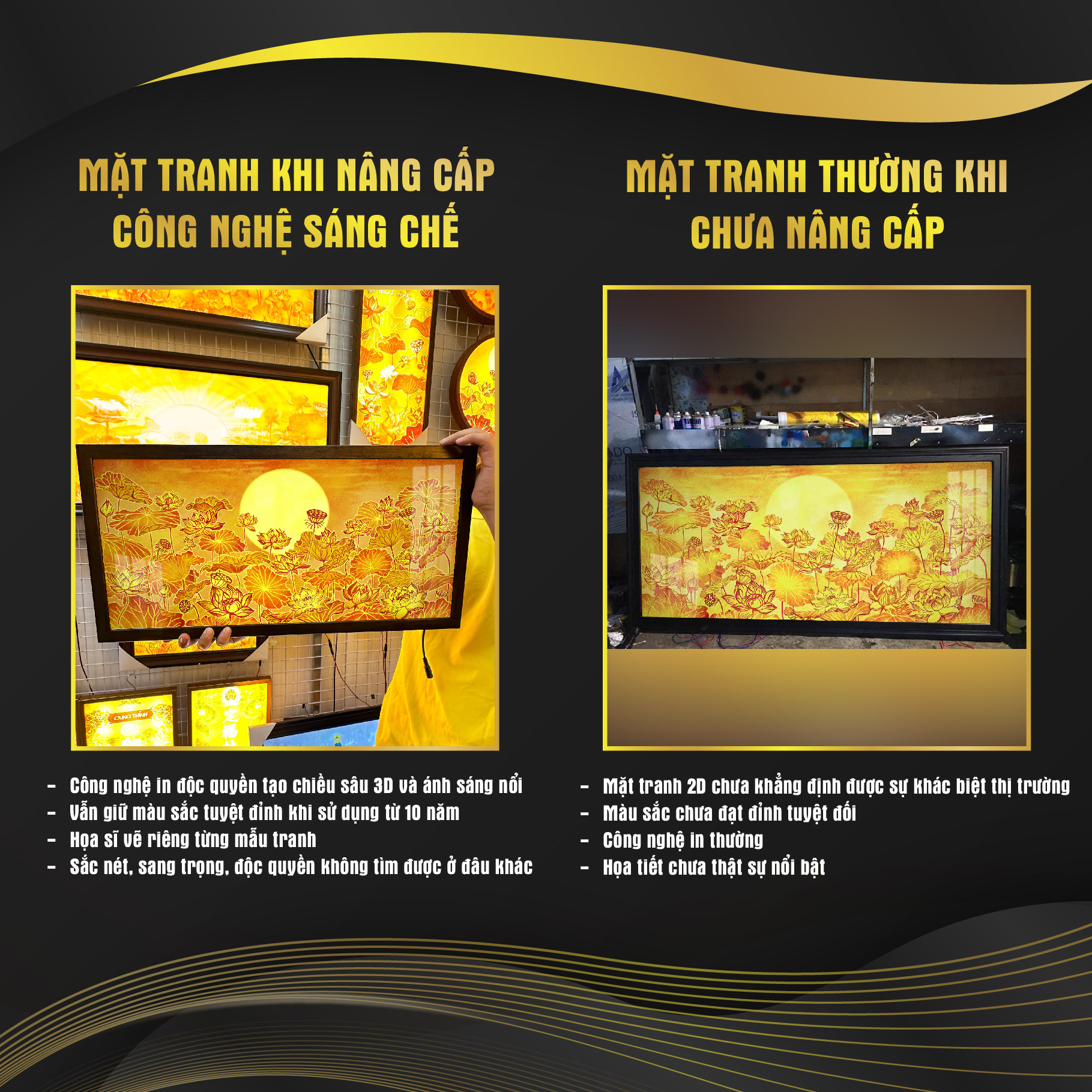 Đèn Hào Quang Phật In Tranh Trúc Chỉ NGANG DECORNOW, Trang Trí Ban Thờ, Gia Tiên, Tượng Phật DCN-26