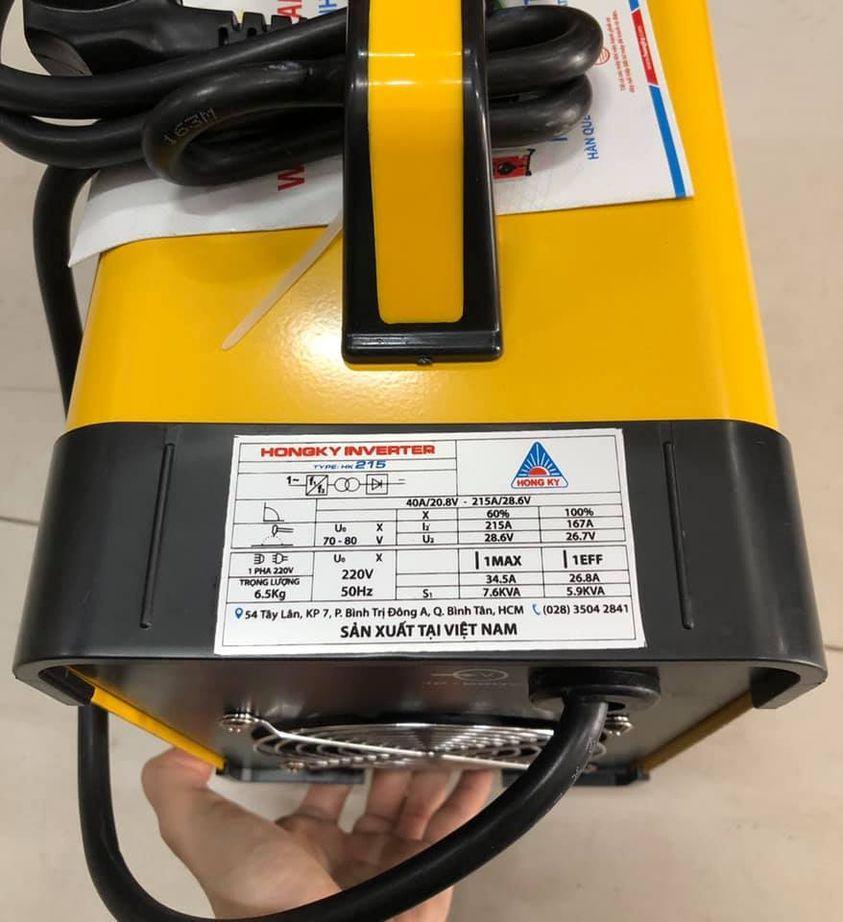 MÁY HÀN QUE ĐIỆN TỬ MMA INVERTER 215A (1.6-4.0MM) 220V HỒNG KÝ HK215A - HÀNG CHÍNH HÃNG