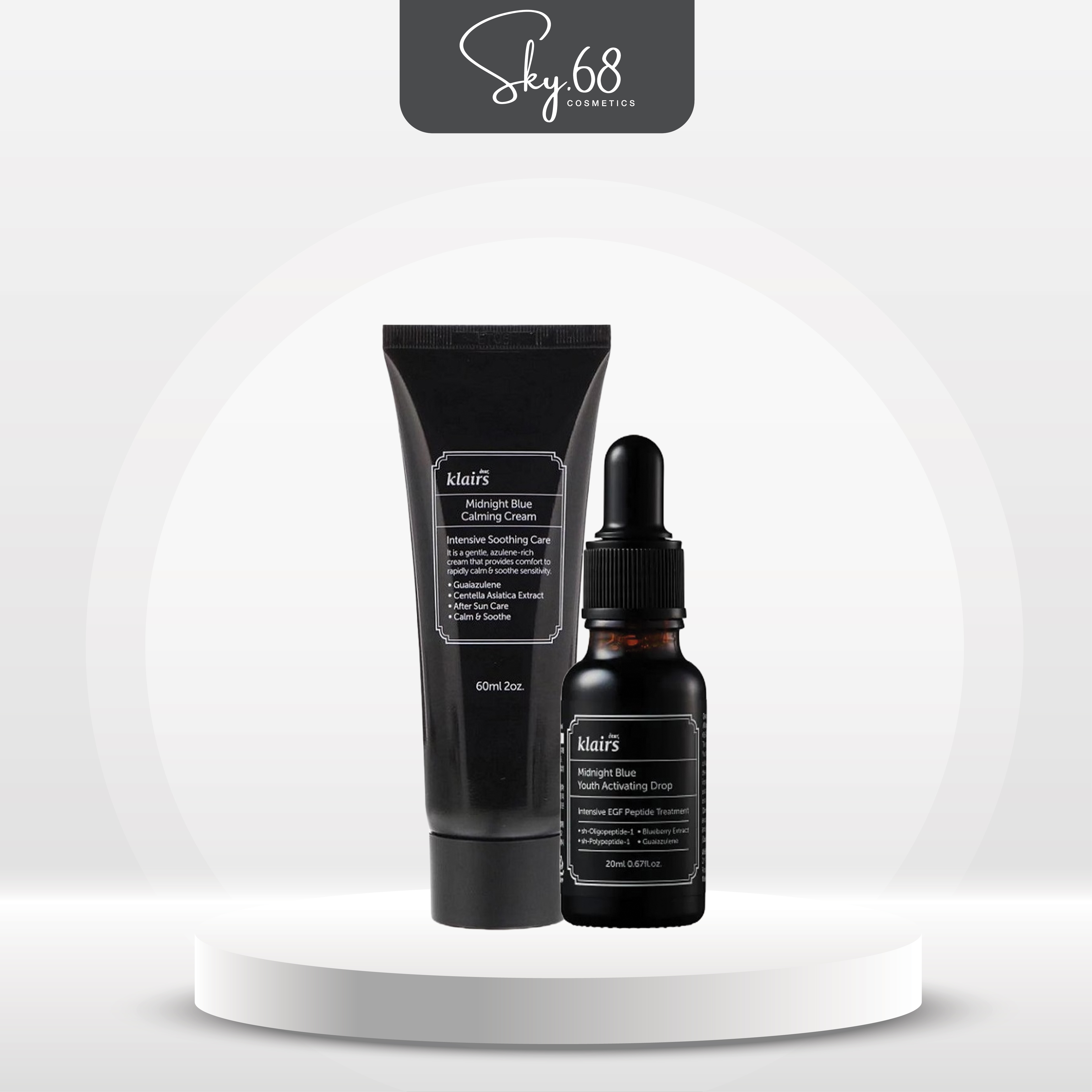 Combo Kem và Serum Phục Hồi Da Tổn Thương, Nhạy Cảm Dear, Klairs Midnight Blue