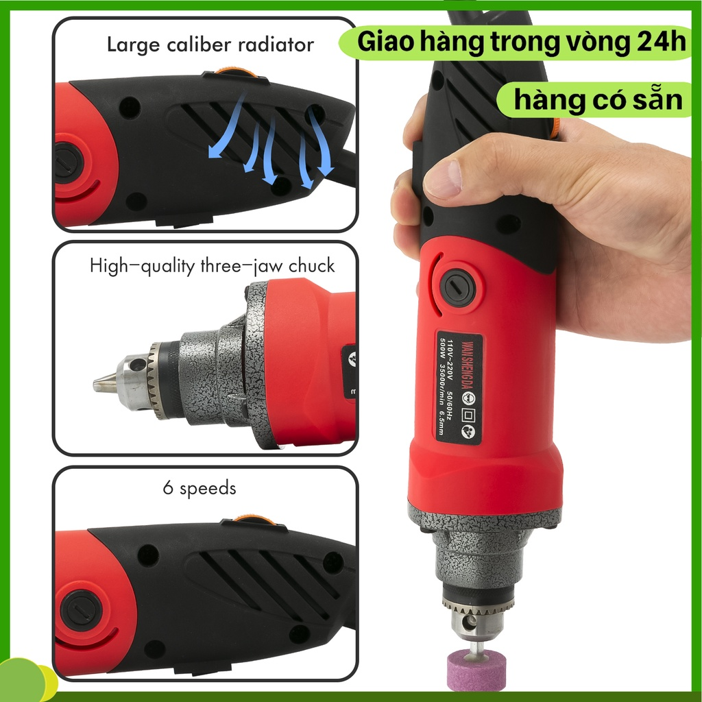 Máy mài khuôn - Máy khoan đa năng 500W 6 tốc độ Máy mài cầm tay máy mài mini máy khoan cắt