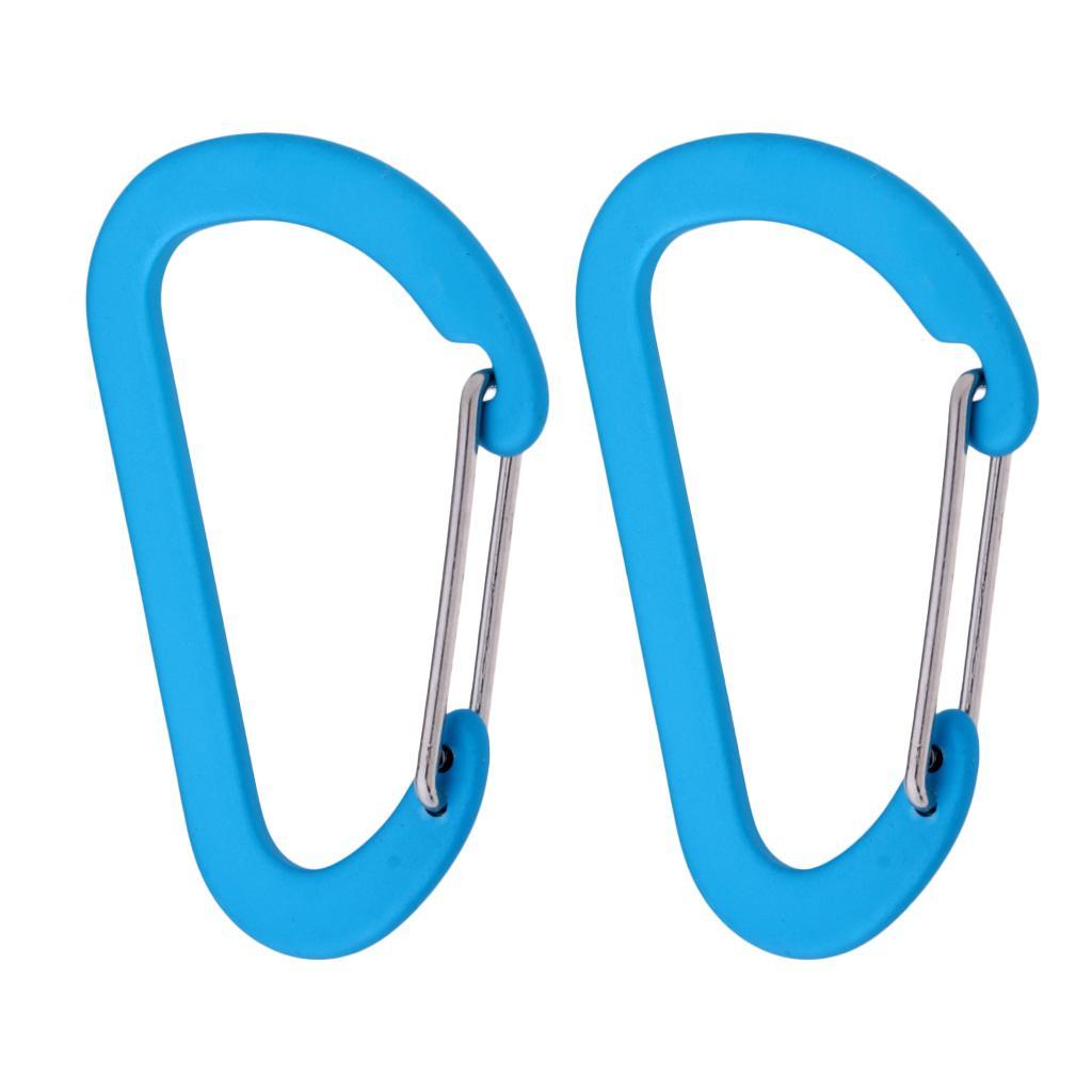 2Pcs Aluminum Alloy Carabiner, D Shape for Hanging Water Bottle,