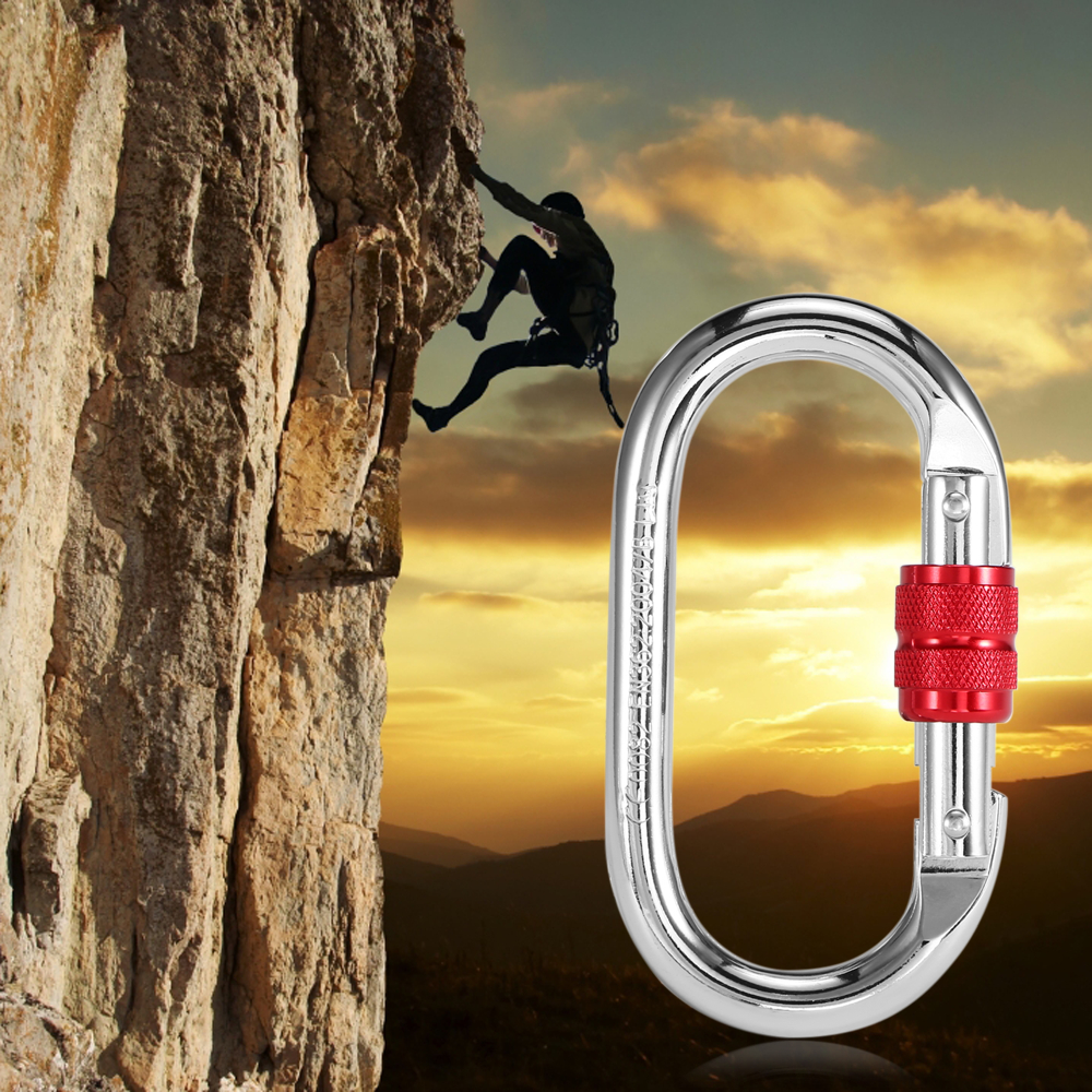 Móc Khóa Carabiner Cổng Khóa Vít Chịu Lực 25KN