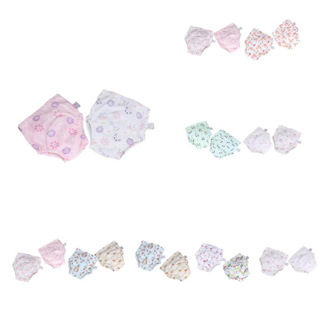 2Pcs Baby Training Pants Newborn Diaper Cover Washable Infant Cotton Underwear