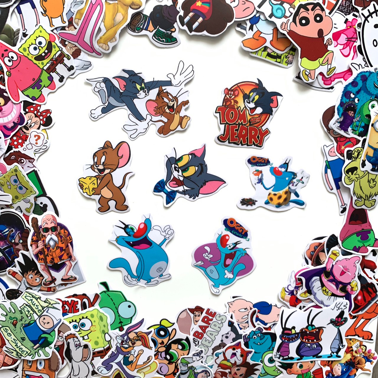 Bộ sticker chủ đề Cartoon hoạt hình 2019, decal hình dán chống nước, trang trí nón bảo hiểm, điện thoại, lap top ...