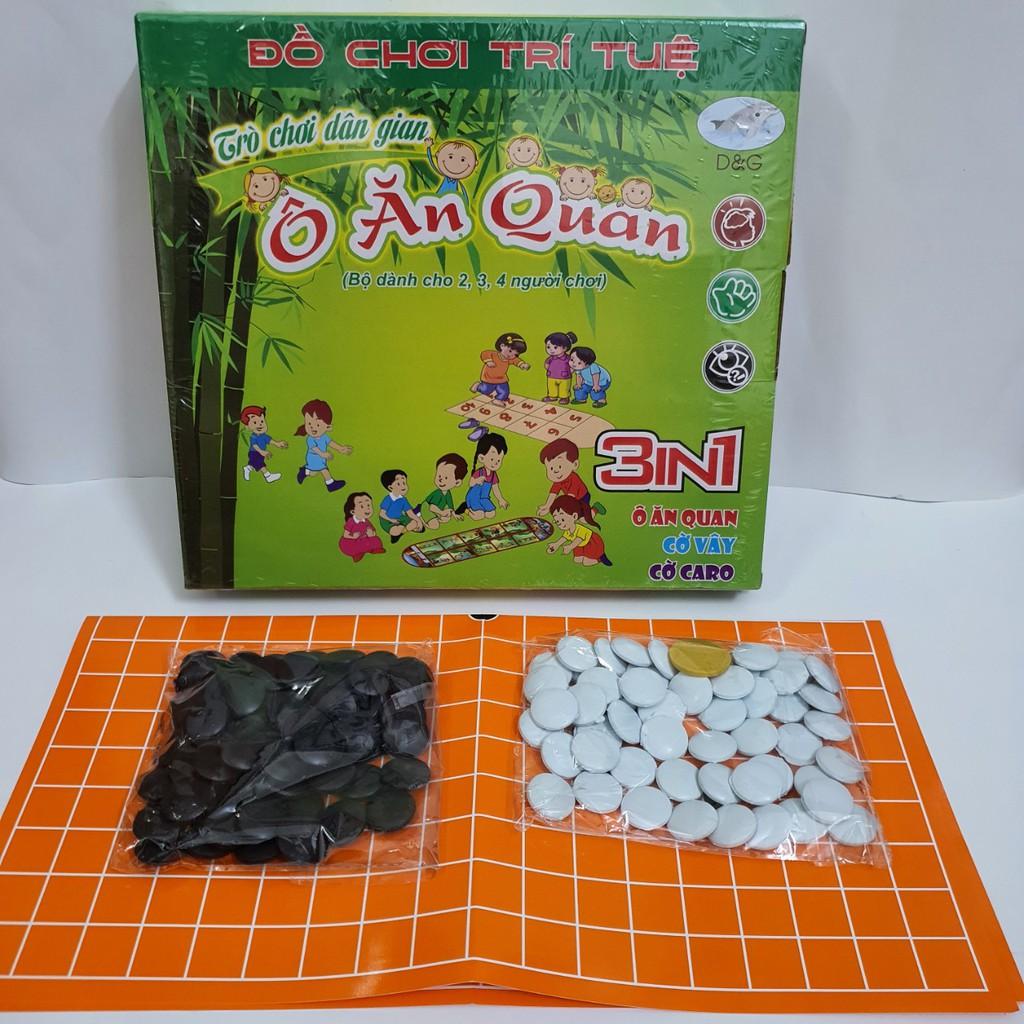 Đồ Chơi Ô Ăn Quan, Cờ Vây, Cờ Caro 3 In 1 Cho Bé Chơi Vui