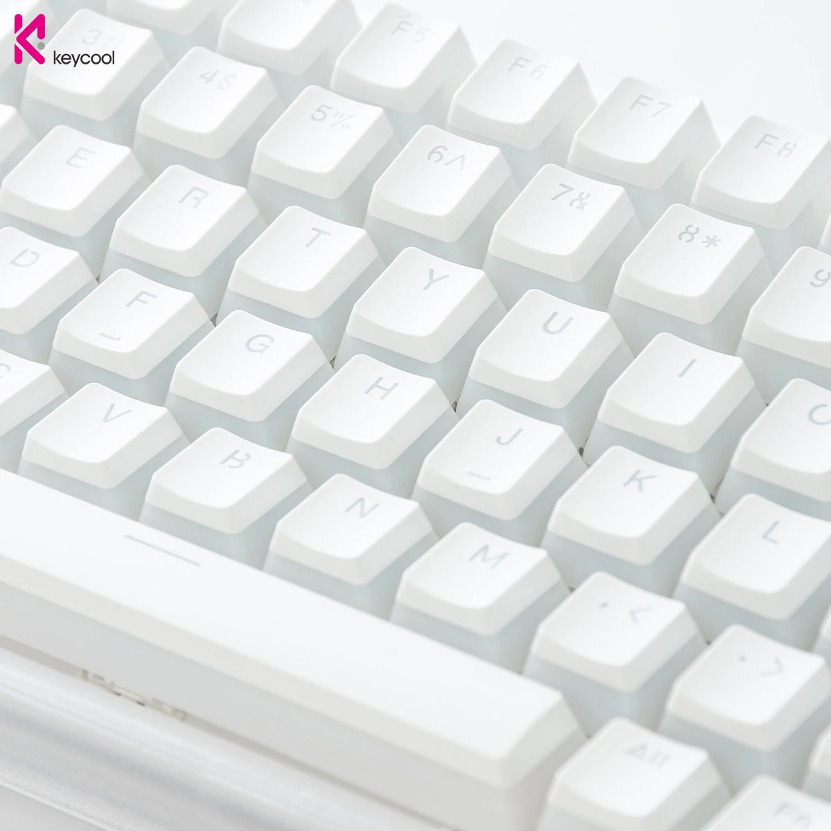 Bàn phím cơ Keycool KC84 Pro Transparent White RGB Hotswap Three-mode Bluetooth 5.0/ 2.4G/ Type-C - hàng chính hãng