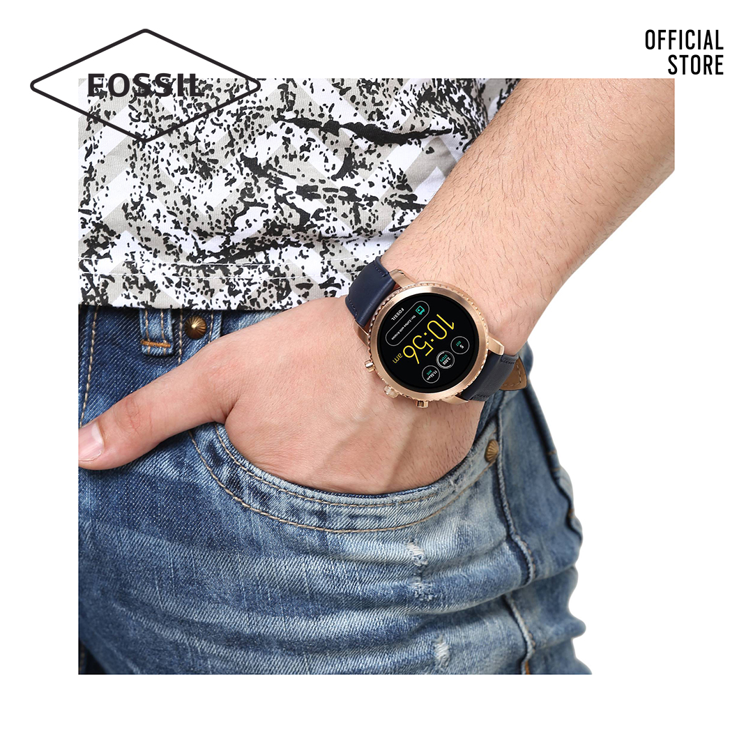 Đồng hồ nam Fossil Gen 3 Smartwatch Explorist dây da FTW4002 - màu navy