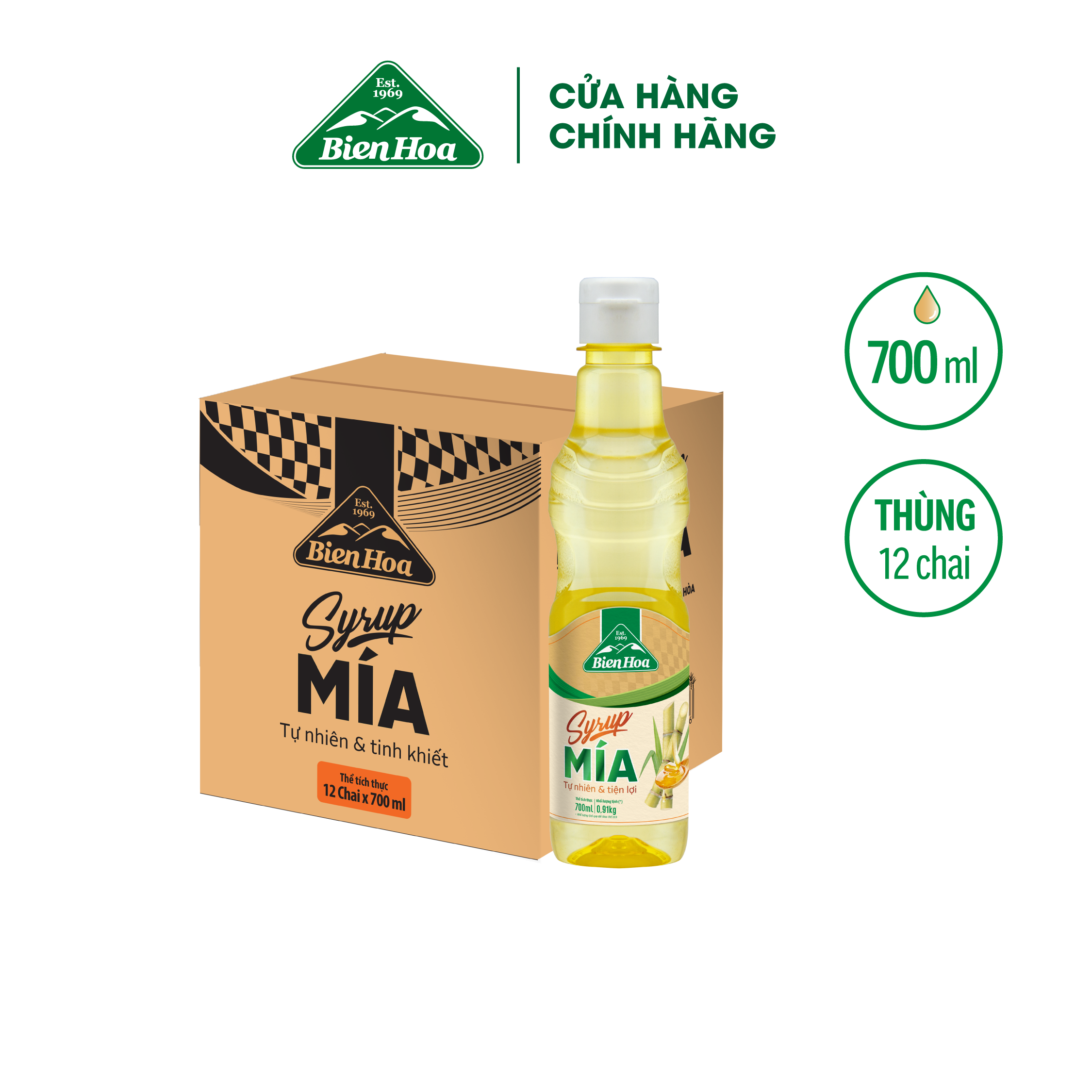 Combo 2 Chai Syrup Mía Biên Hòa 700ml/Chai