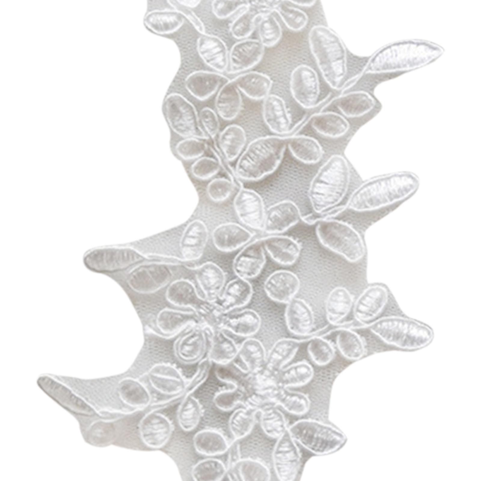 1 Pair Lace Applique Evening Dress Sewing Crafts Jacket Embroidery Appliques