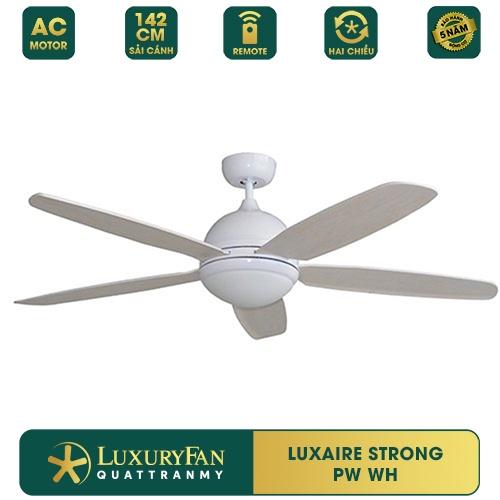 Quạt trần đèn LUXAIRE STRONG PW - 5 cánh gỗ Plywood. Sải cánh 142 cm, Hàng chính hãng