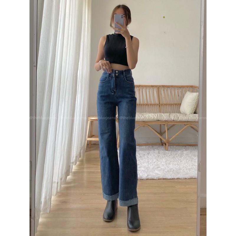 Quần Jeans Ống Suông, Gấp Line