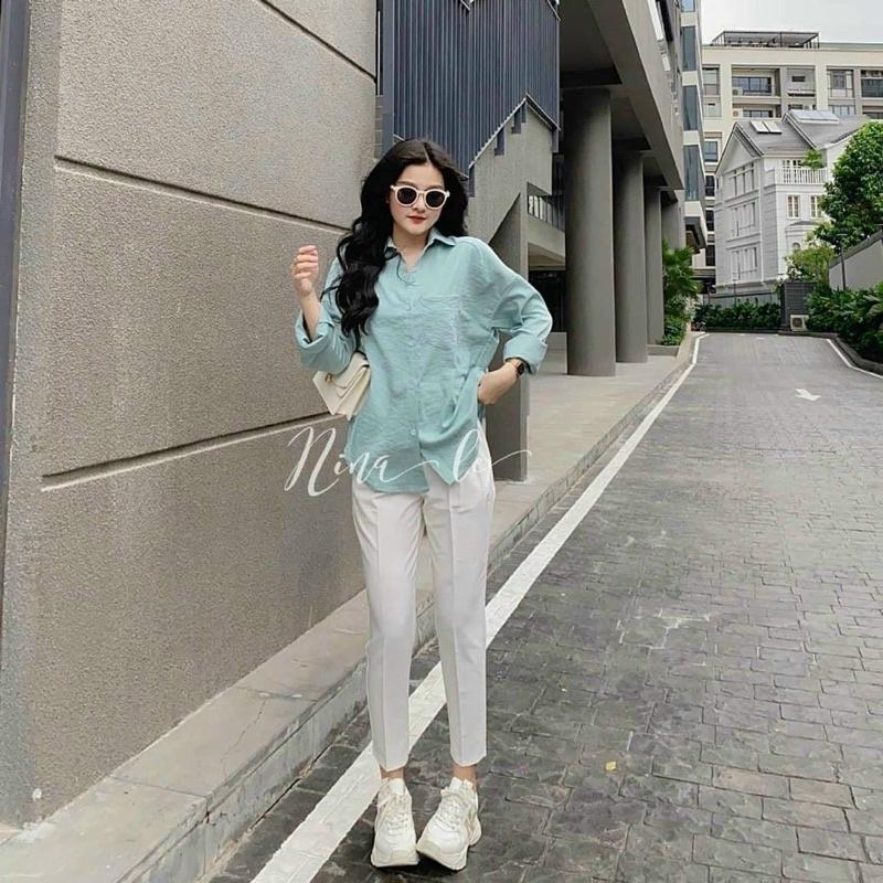 ÁO SƠMI OVERSIZE TÚI 1 BÊN HÀN QUỐC