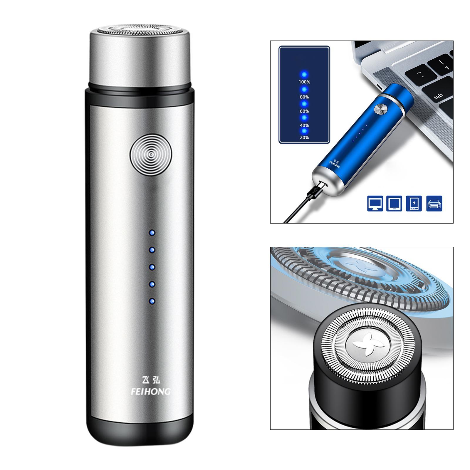 Men Mini Electric Shavers, Electric Razors with LED Indicator Shaving Machine Washable Rechargeable Shaving Razors for Travel Business Hotel