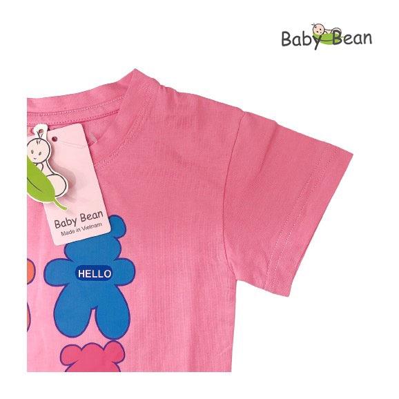 Bộ Đồ Thun Cotton in hình Gấu Bé Gái BabyBean (8kg-35kg