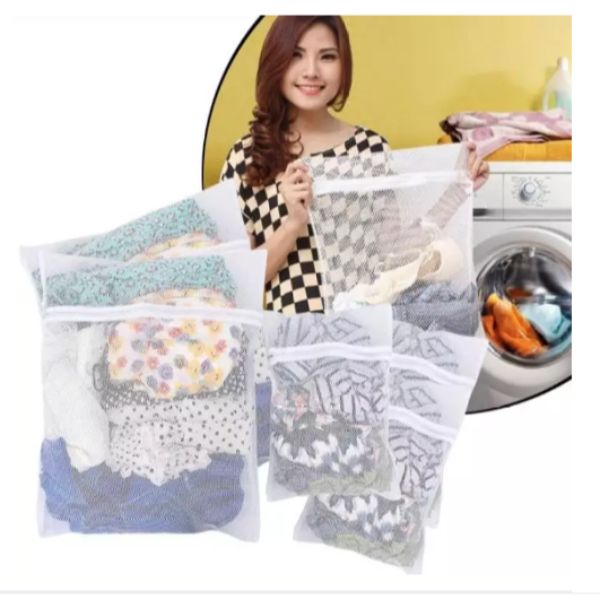 Bộ 5 túi lưới giặt đồ Việt Nam loại đại (50X60cm) + trung (30x40cm)