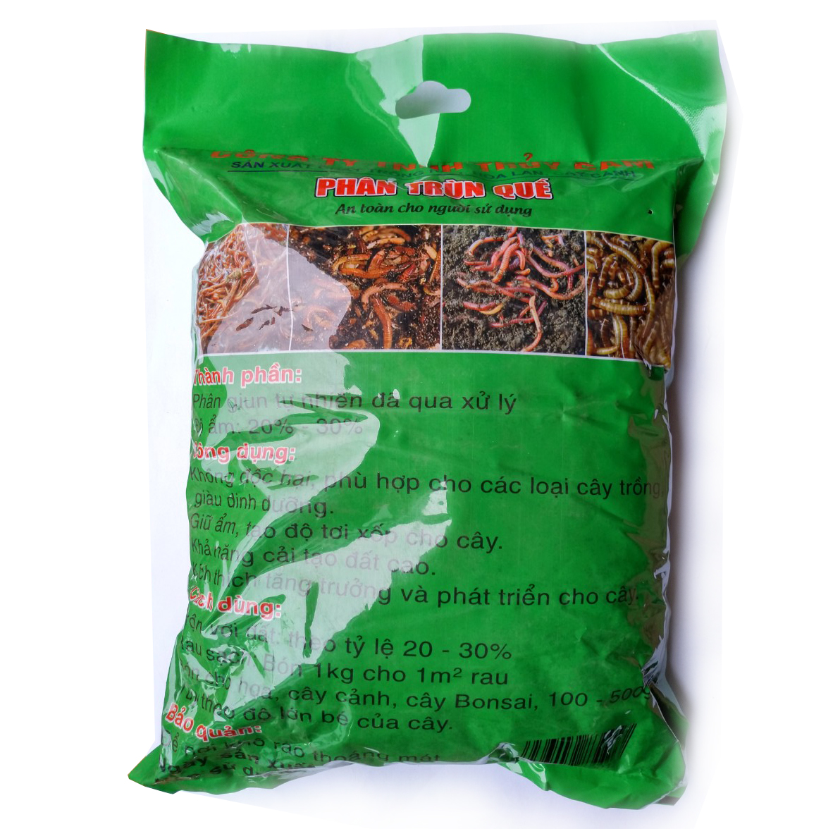 PHÂN TRÙN QUẾ HỮU CƠ ĐÃ QUA XỬ LÝ - Bao 2 kg