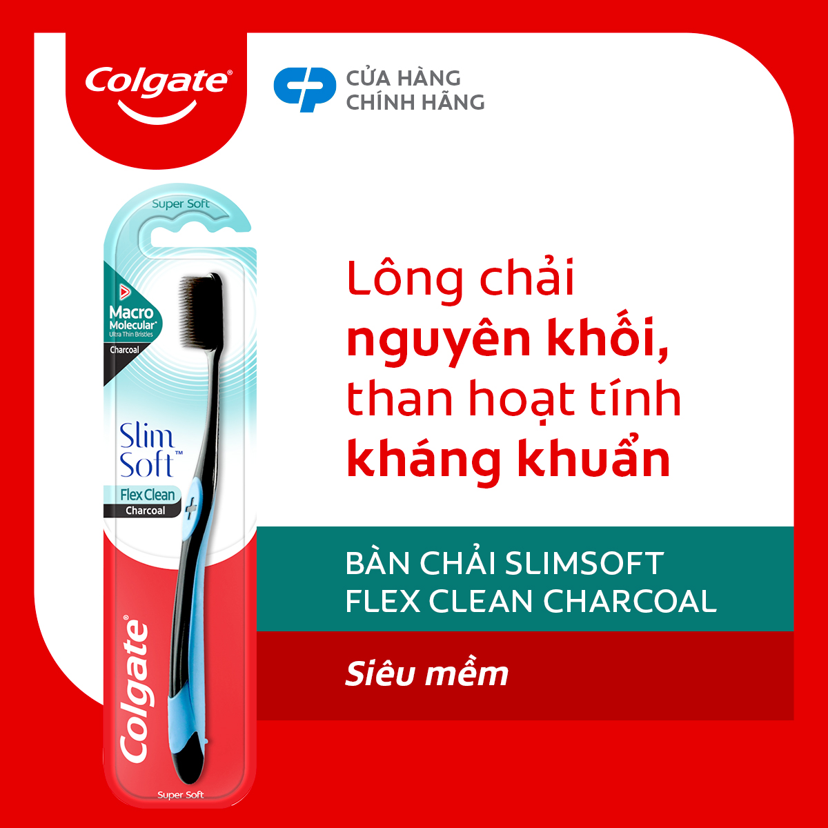 Bàn Chải Đánh Răng Colgate SlimSoft Flex Clean Charcoal