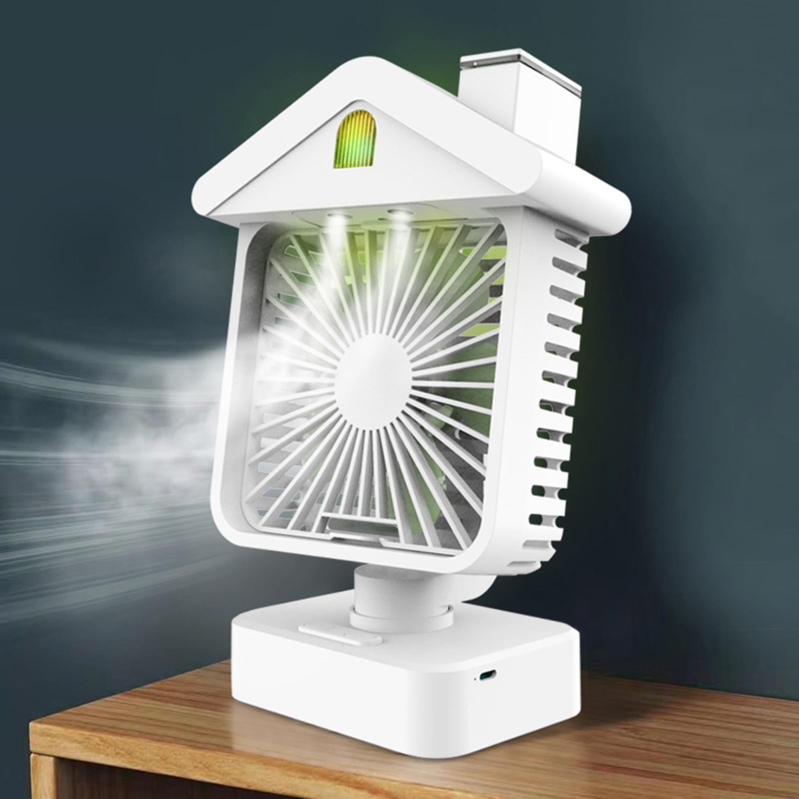 Portable Air Conditioner Cooler, Noiseless Air Fan Rechargeable USB Desk Fan with 3 Speeds, LED Night, Office Cooler Humidifier for Home Dorm