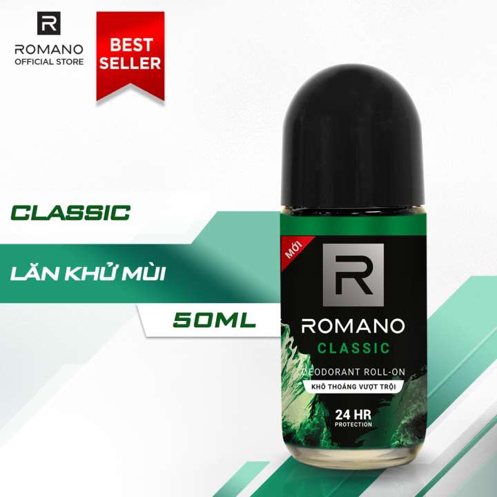 Lăn khử mùi Romano Classic 50ml + Sữa tắm sạch khuẩn Classic 60g