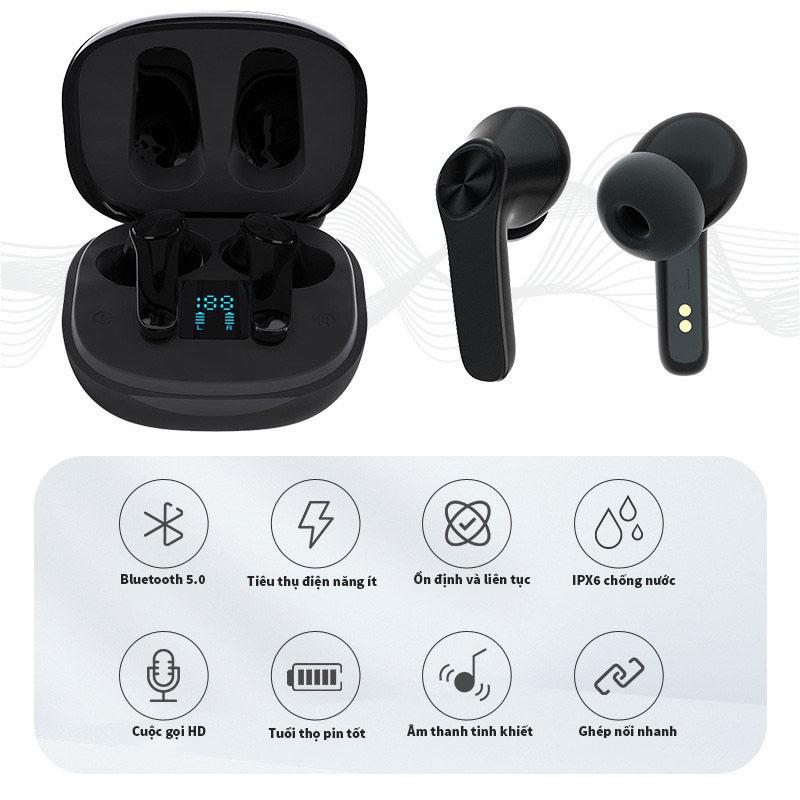 Tai nghe bluetooth không dây XT18 mới Tai nghe loa siêu trầm TWS 5.0 màn hình kỹ thuật số Pin khỏe sạc nhanh- HÀNG NHẬP KHẨU