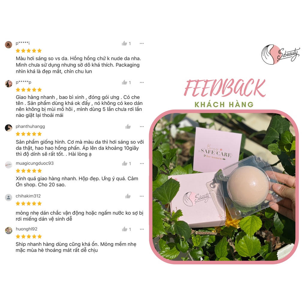 Combo 2 Cặp Miếng Dán Ngực Tự Thân Silicon Y Tế Sbeauty