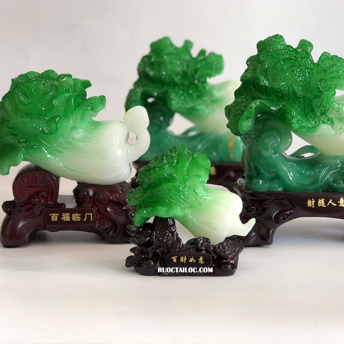Bắp cải phong thủy để bàn thần tài mini nhiều size 11-16cm