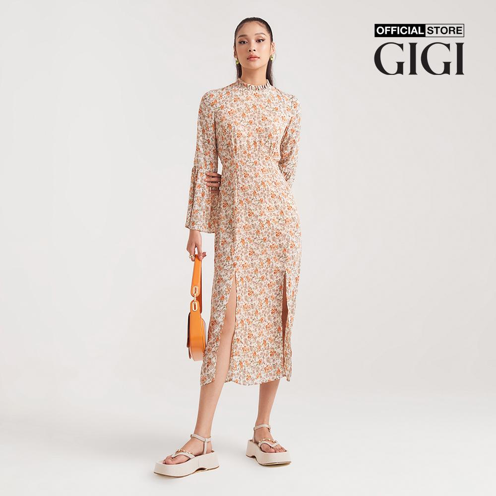 GIGI - Đầm midi tay dài xẻ tà thời trang G2102D211130-04