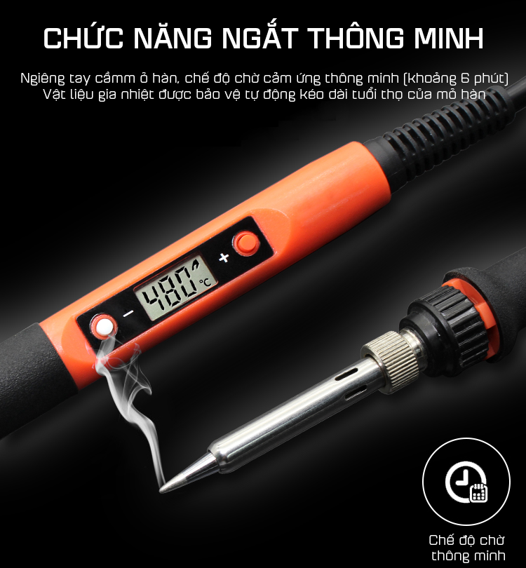 ROGTZ Mỏ Hàn Điều Chỉnh Nhiệt Độ 908DR 80W - Hàng Nhập Khẩu