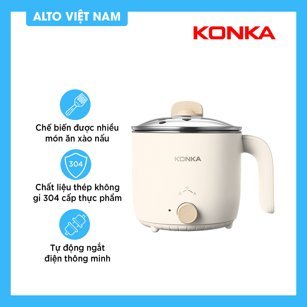 Nồi Lẩu Điện Mini KONKA KZG-15YX301 Nồi Điện Đa Năng Ca Nấu Mì Hàng Chính Hãng