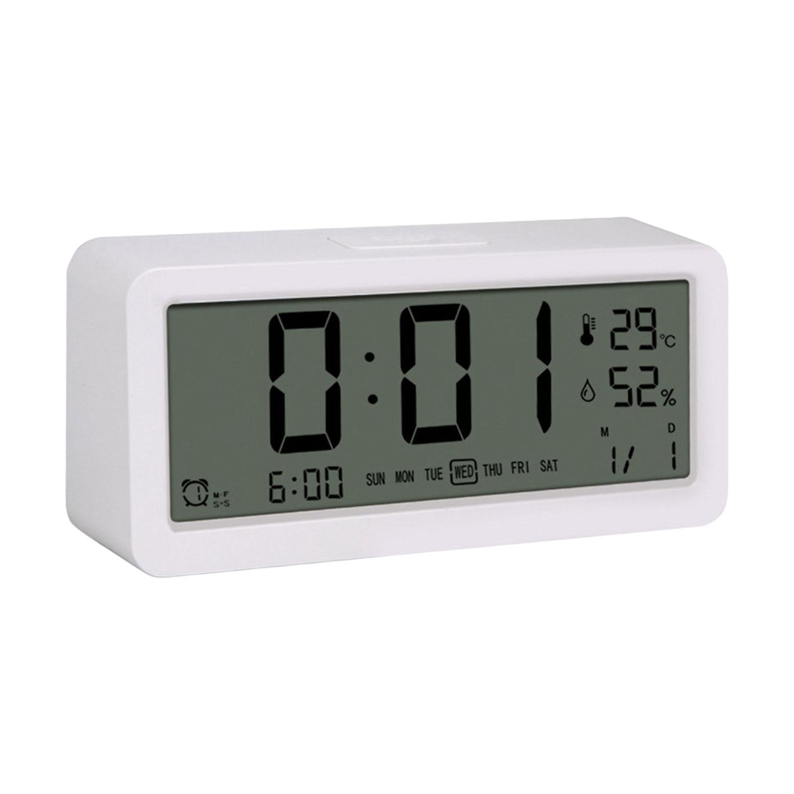 Digital Alarm Clock Temperature Humidity Display for Kids Tabletop Bedroom