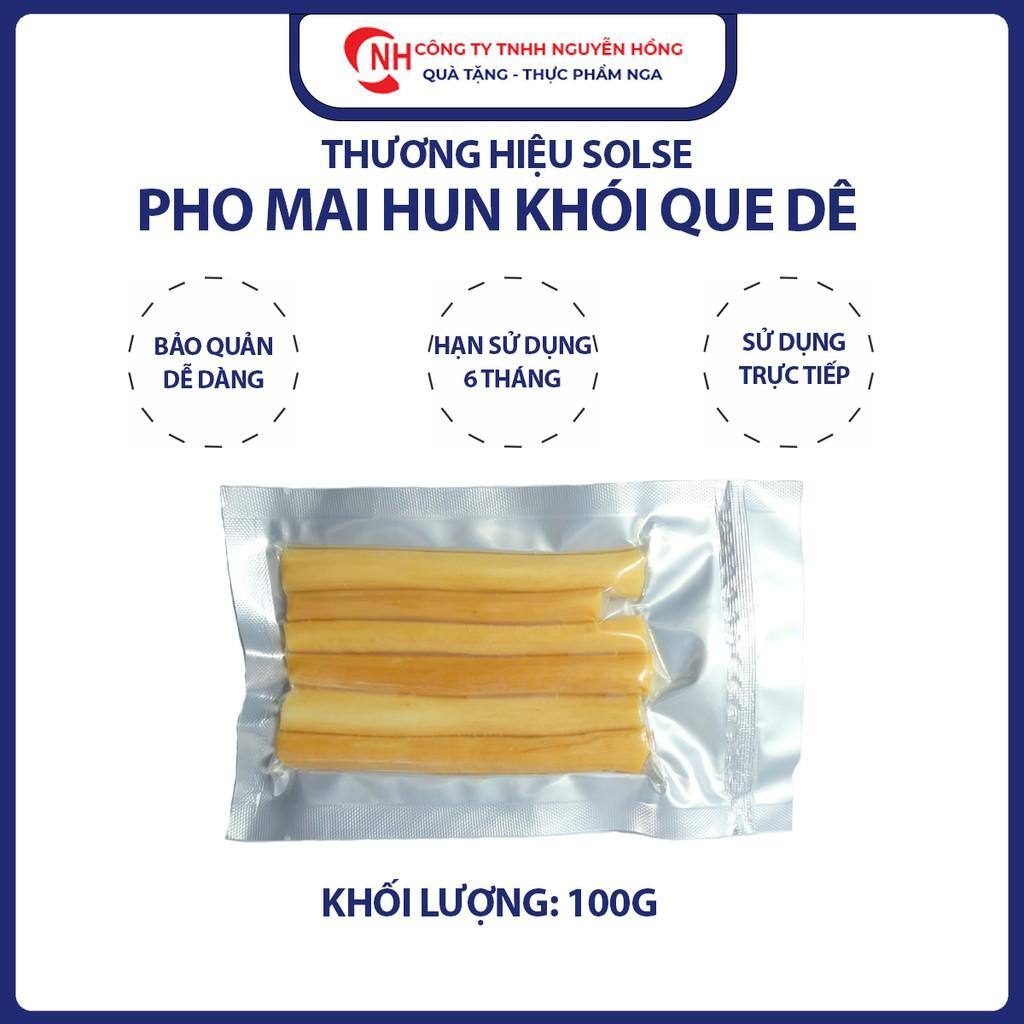 Phô mai que sợi xông khói, hun khói sữa dê Solse công nghệ Nga 100g