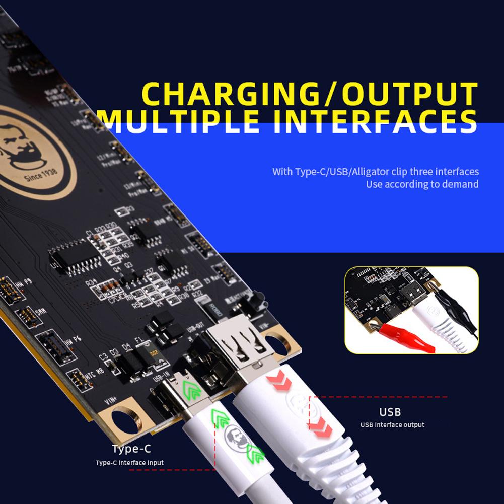 BA27 Battery Activation Detection Board 4.2V Regulated Output Real-time Output Voltage and Current Monitor Positive Negative Anodes Automatic Identification Compatible with iOS Android System