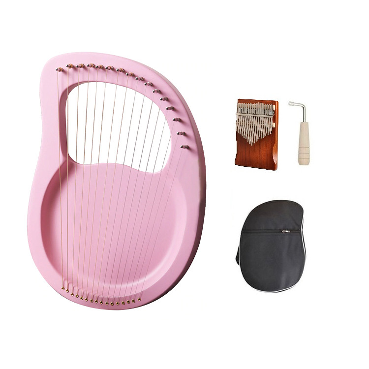 Đàn Lyre 16 dây đàn hạc Lyre Harp PINK1260-MOLIN  Đầy đủ phụ kiện LOẠI 16 DÂY Nguyên khối tặng đàn kalimba 17 phím gỗ nguyên khối Mahagony PJLIM72